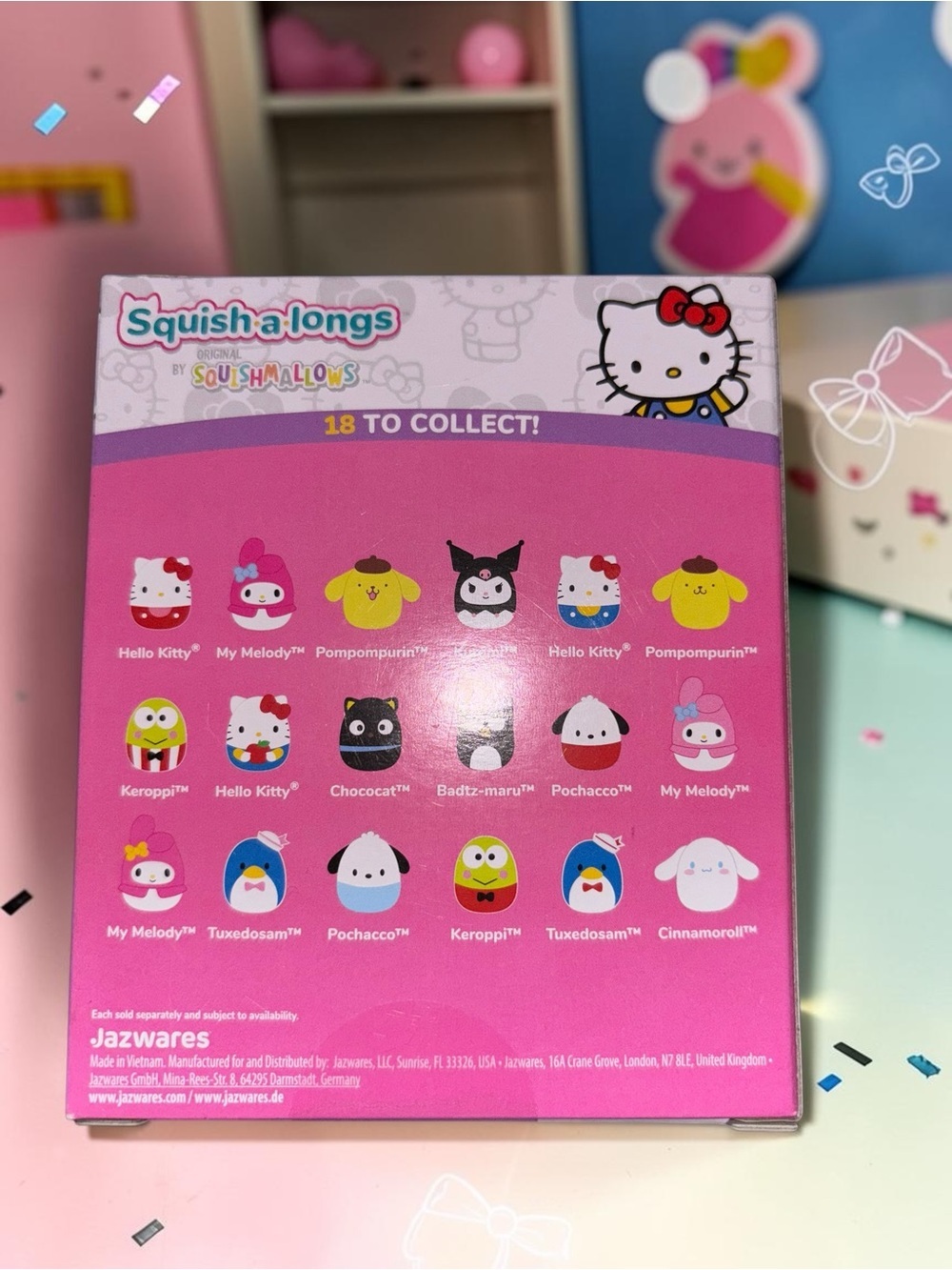 NWT Hello Kitty Squish-a-longs Mystery Clip Mini Squish 5 Pc - Picture 2 of 2